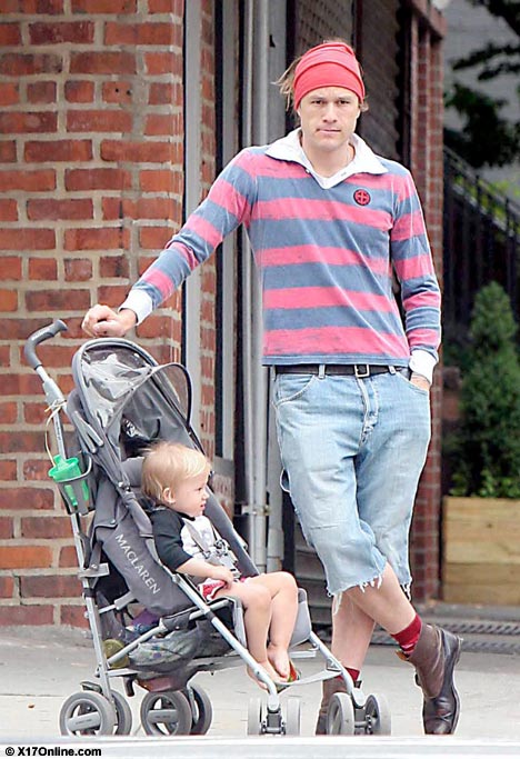 Heath Ledger with his daughter