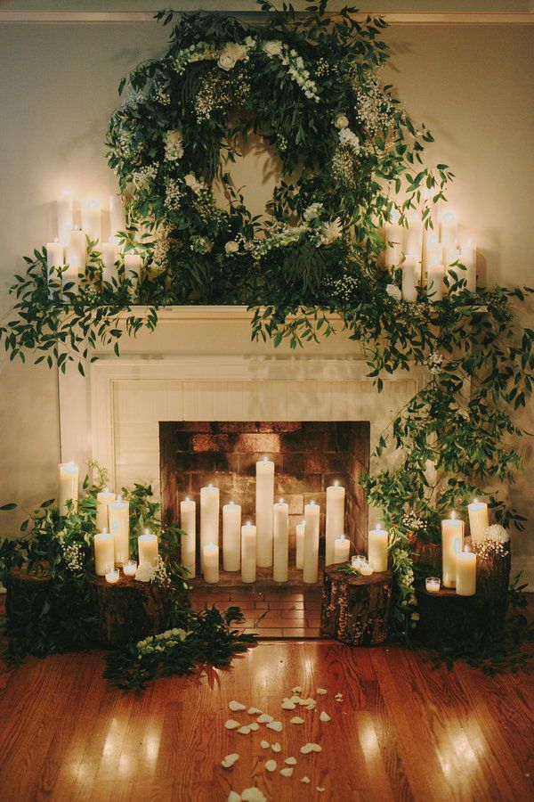 candle lit fireplace diy christmas