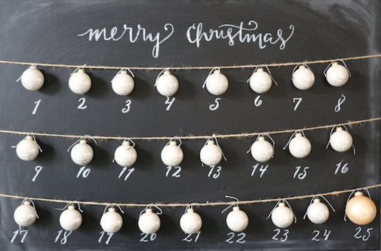 chalkboard diy christmas calendar