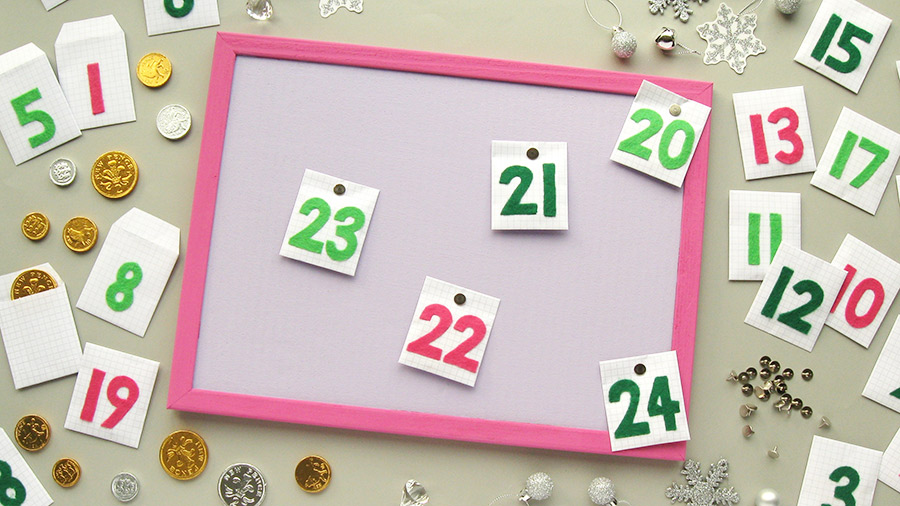 corkboard advent calendar