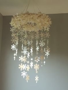 diy snowflake christmas chandelier