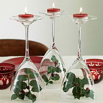 wine glass centerpiece diy christmas