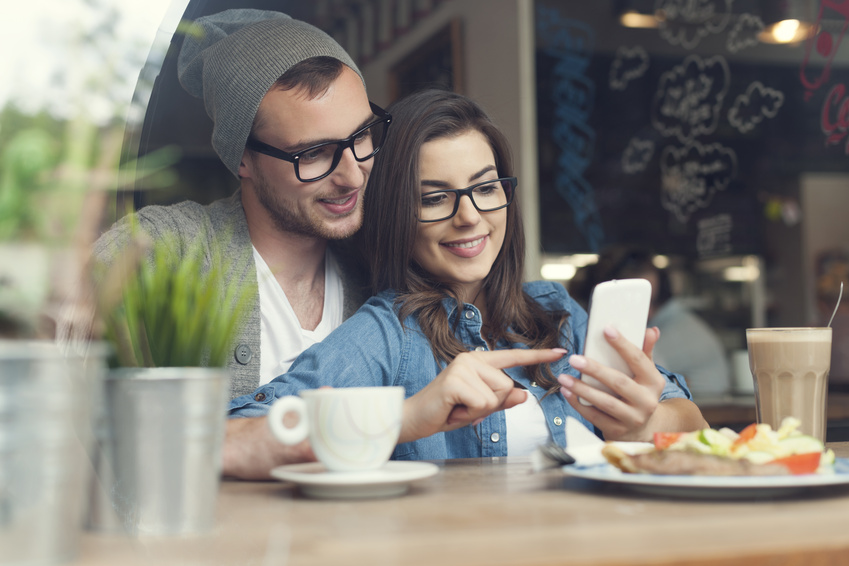 couple using mobile