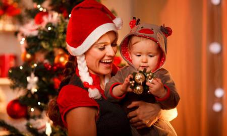 single parent Christmas holidays celebration